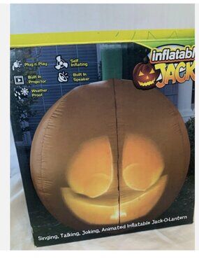 Jabbering Jack Animated, Inflatable 5 Ft Jack ‘o Lantern